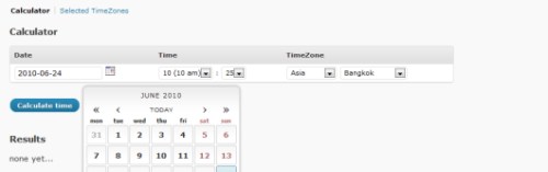 TimeZoneCalculator - the Calculator Section in the Tools Menu TimeZoneCalculator - the Calculator Section in the Tools Menu
